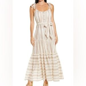 Veronica Beard Cotton Striped Maxi Dress XS